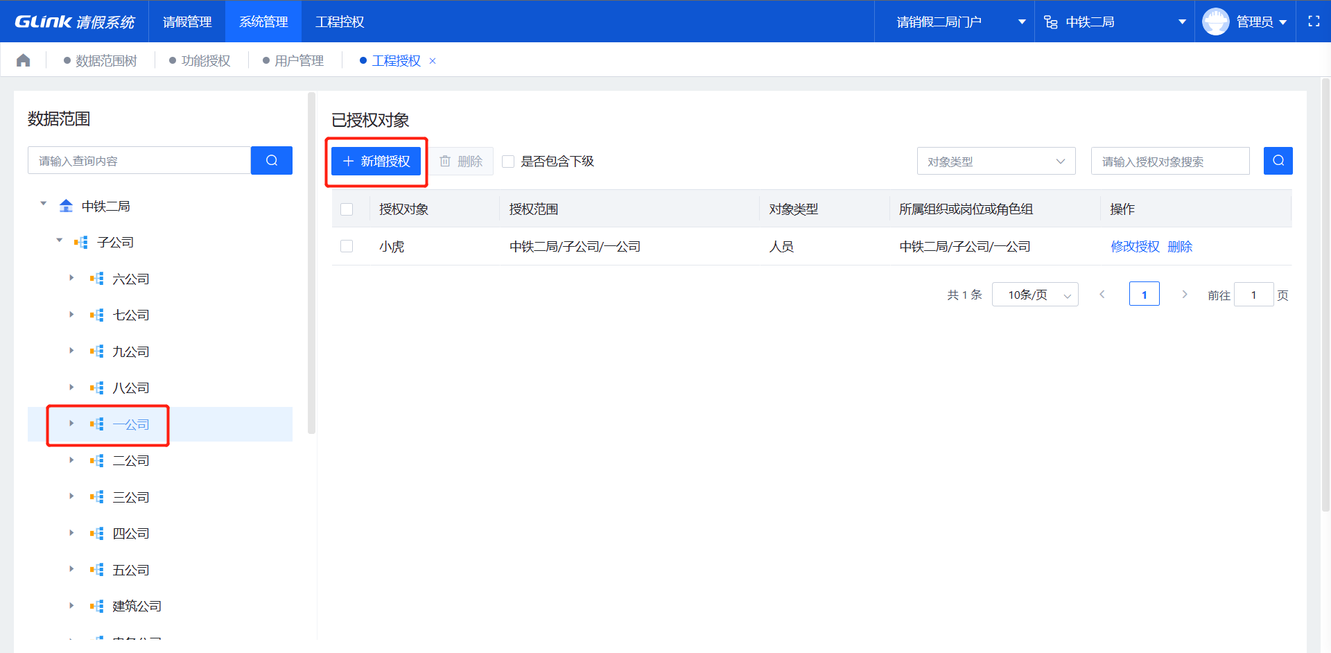 工程授权